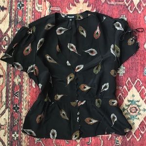 Madewell silk belle top in peacock